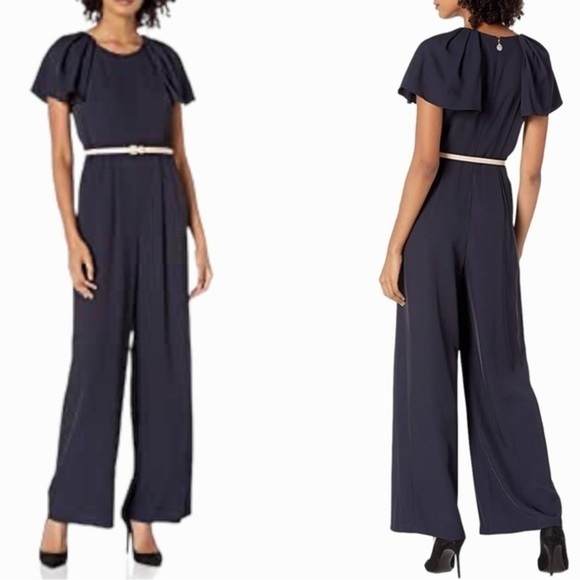 Tommy Hilfiger size 14 navy blue wide leg jumpsuit - Picture 3 of 16